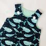 Girls Handmade Blue Whale Pinafore Dress, thumbnail 2 of 5