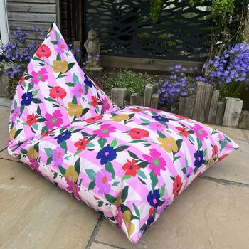 Outdoor Beanbag In Floral Bloom Stripe, 2 of 4