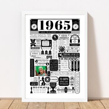 1965 Personalised 60th Birthday Photo Print, 2 of 6