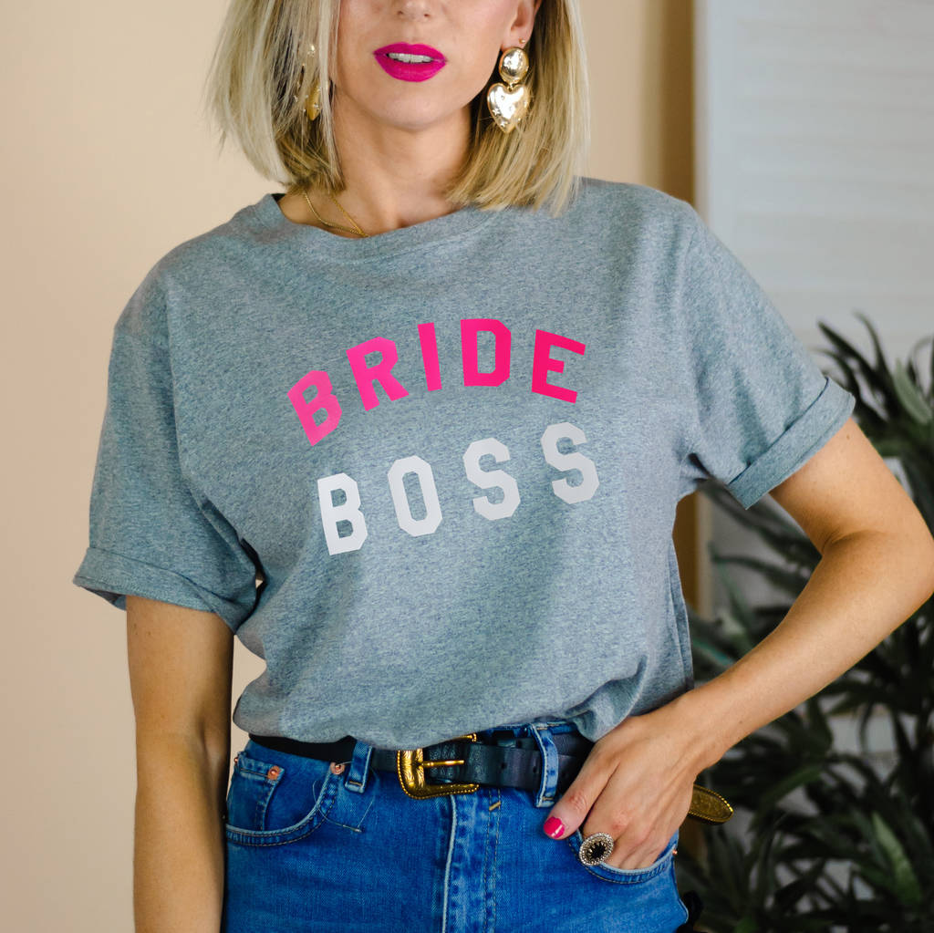 Personalised 'Bride Boss' Hen Party T Shirt, 1 of 2