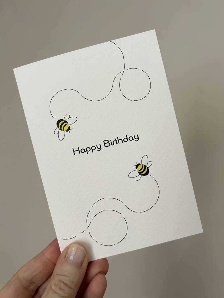 Happy Birthday Bumble Bee Card By Popsy & Plum