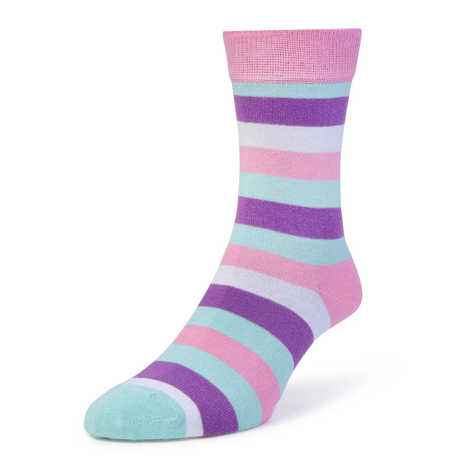 pink and purple stripe sock by bryt | notonthehighstreet.com