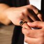 Gold Plated Square Signet Onyx Ring Polished Steel Ring, thumbnail 1 of 12
