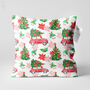 Nostalgic Red Car With Pine Tree Christmas Chenille Cushion, thumbnail 5 of 12