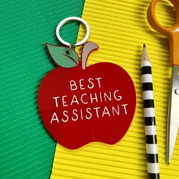 Personalised Best Teaching Assistant Gift Apple Keyring, 3 of 3