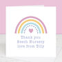 Thank You Nursery Personalised Rainbow Card, thumbnail 2 of 3