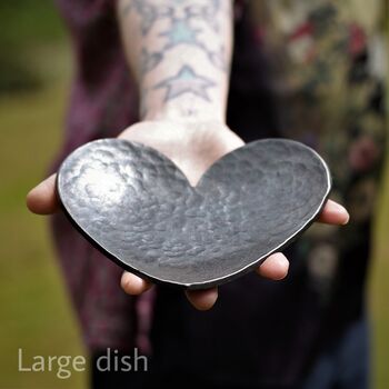Hand Forged Steel Hearts Dish Set, Couples Gift, 5 of 8