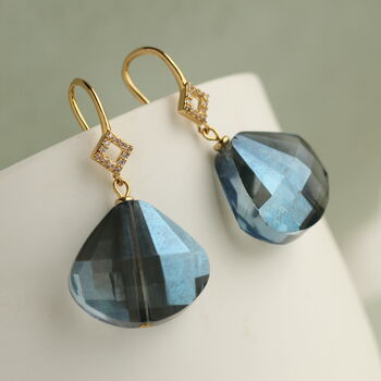 Art Deco Peacock Drop Earrings, 6 of 9