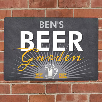 Personalised Beer Garden Metal Wall Sign, 3 of 3
