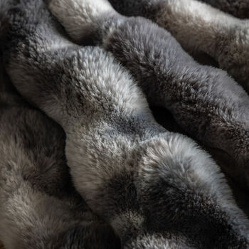 Marshmallow Marble Rabbit Faux Fur Throw, 3 of 3