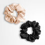 Silver Cloud Mixed Satin Scrunchies Double Pack, thumbnail 2 of 5
