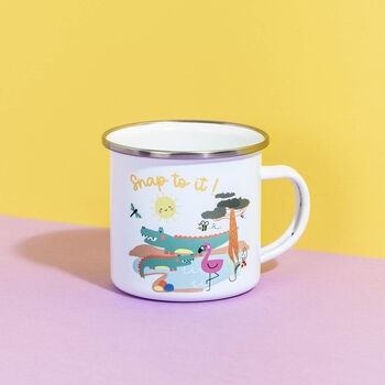Children's Crocodile Themed Personalised Enamel Mug, 3 of 8