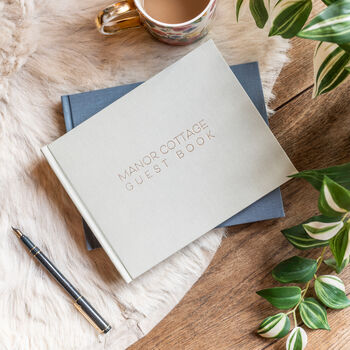 Personalised Linen Visitors Book, 6 of 10