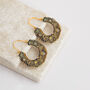 Vintage Boho Floral Hoop Earrings, thumbnail 4 of 6