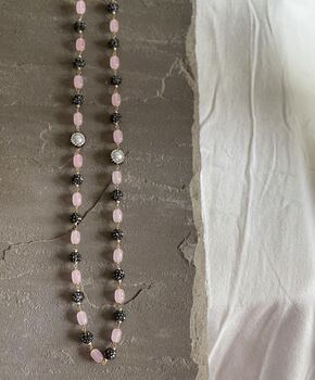 Noori Pink And Black Beads Long Necklace, 4 of 4