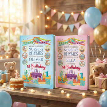 1st Birthday Gift Book Of Nursery Rhymes Personalised, 11 of 12