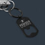 Black Bottle Opener Keyring 'Powder To The People' | Key Accessory | Gift For Dad | Fathers Day | Skiing, thumbnail 2 of 3