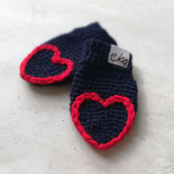 Child's Heart Tipped Handmade Mittens, 8 of 12