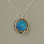 Turquoise Blue Lagoon Oval Sterling Silver Pendant, thumbnail 2 of 5