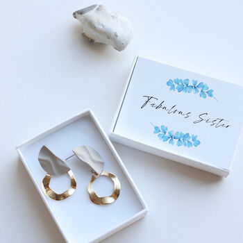 Taupe Half Moon Earrings In A Box, 2 of 8