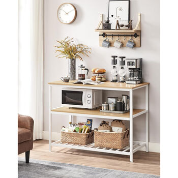 Industrial Kitchen Bakers Rack With Large Worktop, 3 of 8