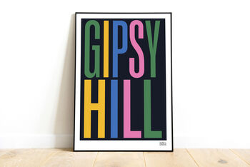 Gipsy Hill Typographic Art Print, 3 of 8