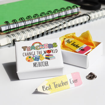 Thank You Teacher Pin Matchbox Gift, 3 of 12