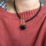 Black Bead And Heart Toggle Necklace, thumbnail 5 of 7