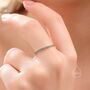 Sterling Silver Extra Skinny Cz Pave Ring, thumbnail 6 of 12