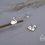 Cute Swan Stud Earrings In Sterling Silver, thumbnail 3 of 11