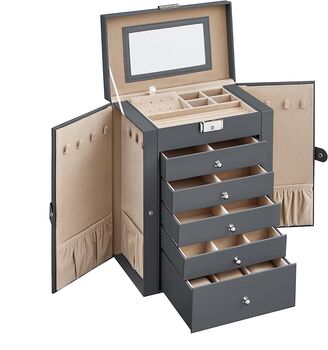 Six Tiers Jewellery Organiser Box With Five Drawers, 9 of 11