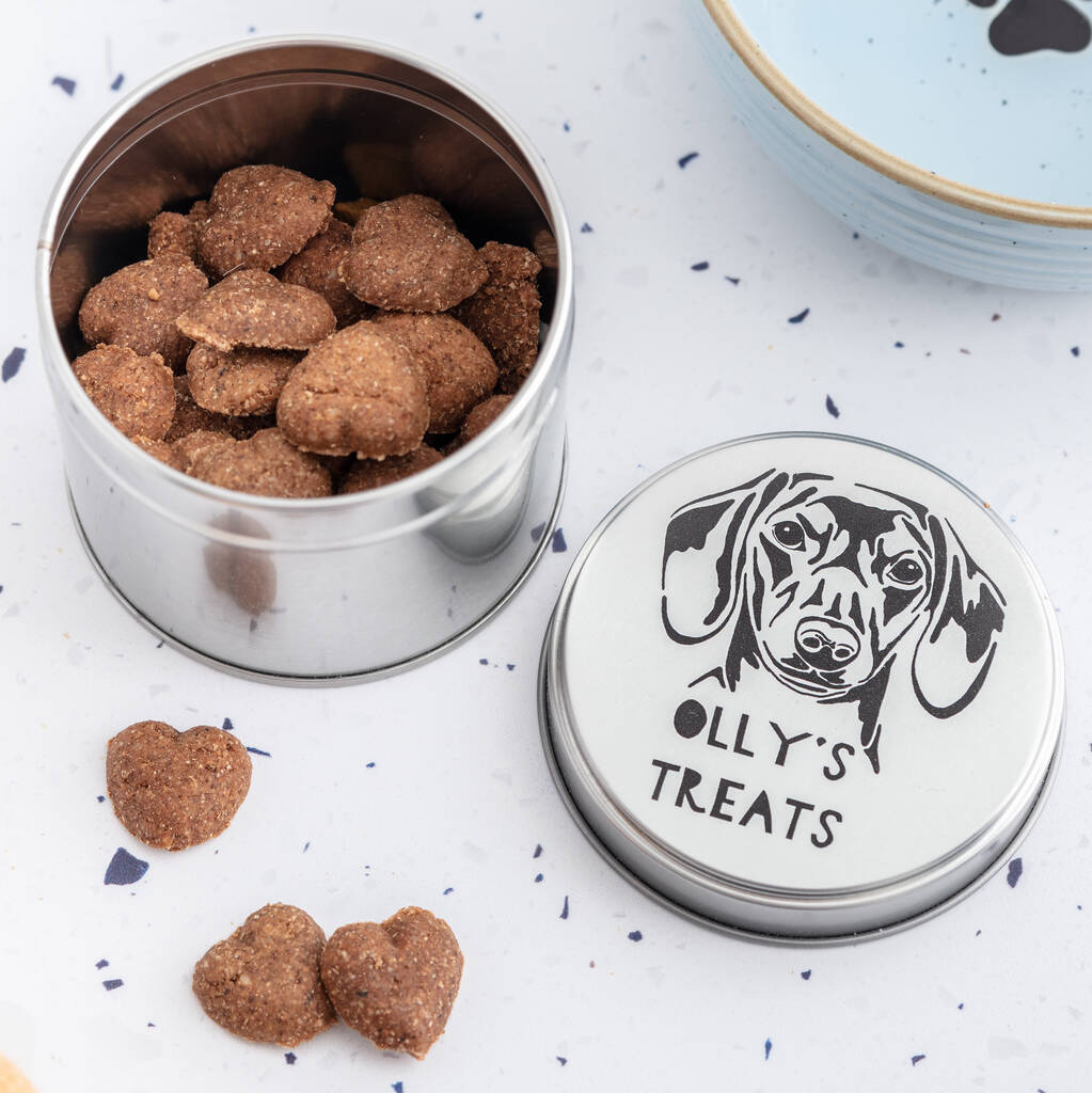 Personalised Dachshund Dog Storage Tin With Treats, 1 of 3