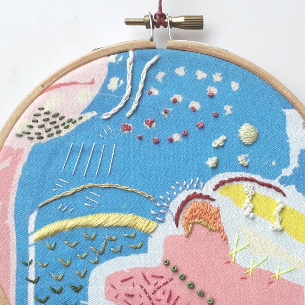 Modern Abstract Embroidery Wall Art By The Accidental Stitcher