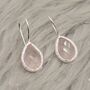 Rose Quartz Teardrop Earrings: Silver Or Gold Dangle Drop, thumbnail 2 of 6