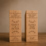 Personalised Solid Oak Wedding Bookends | Custom Engraved, thumbnail 4 of 7