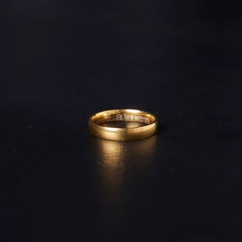 5mm Gold Engraved Band Ring, 4 of 9