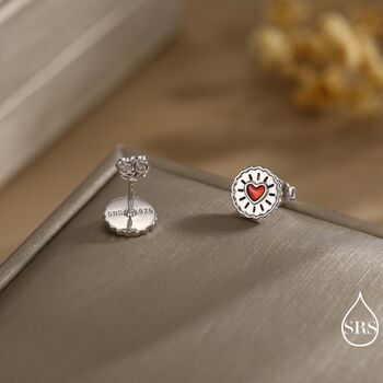 Sterling Silver Biscuit Stud Earrings, 2 of 11