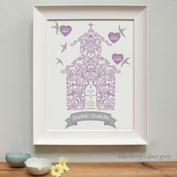 Personalised Christening With Godparents Framed Print, 4 of 6