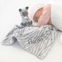 Personalised White Baby Gown And Zebra Comforter Set, thumbnail 5 of 11