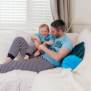 Personalised Daddy And Me Matching Football Pyjamas Set, 12 of 12