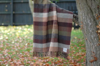 Picnic Rug And Leather Straps 100% Lambswool Wildwoods, 2 of 5