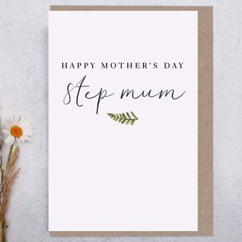 Modern Botanical Happy Mother's Day Step Mum Card, 2 of 2