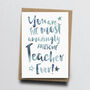 'The Most Amazingly Awesome Teacher' Greeting Card, thumbnail 2 of 2