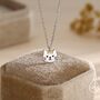 Orange Tabby Cat Pendant Necklace And Stud Earrings In Sterling Silver, thumbnail 5 of 12