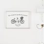 Personalised Tandem Bike Wedding Print, thumbnail 1 of 2