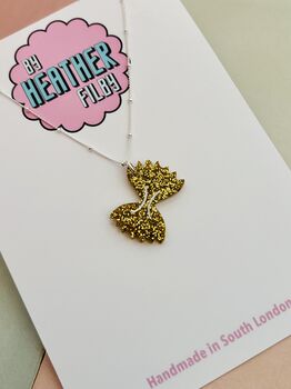 Farfalle Pasta Glitter Charm Necklace / Pasta Lover Gift / Novelty Food Jewellery / Fun Accessories, 4 of 7
