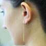 Chain Hoop Rose Gold Plated Silver Drop Earrings, thumbnail 4 of 5