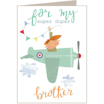 Aeroplane Brother Greetings Card, 2 of 4