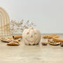 Autumn Beige Carved Pumpkin Candle Halloween Decor, thumbnail 8 of 10