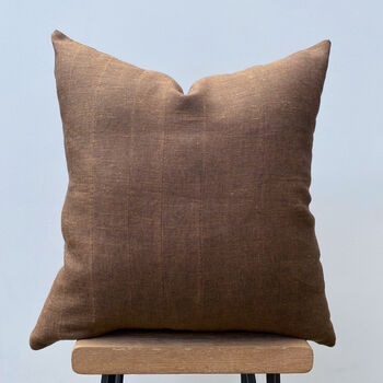 Brown Stripes Textured Linen Cushion Cover, 3 of 6